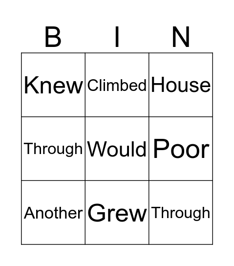 BINGO Card