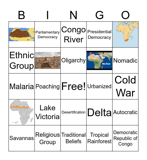 Africa Review Bingo Card