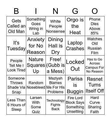 How Will I Get Smoked Today Bingo Card