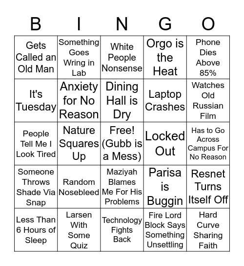 How Will I Get Smoked Today Bingo Card