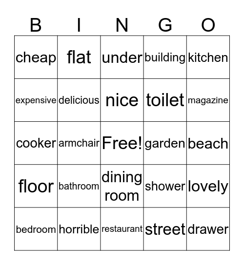 words we learn Bingo Card