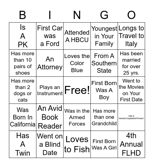 DATE NIGHT  Bingo Card