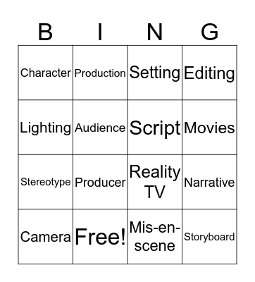 Media Bingo Card