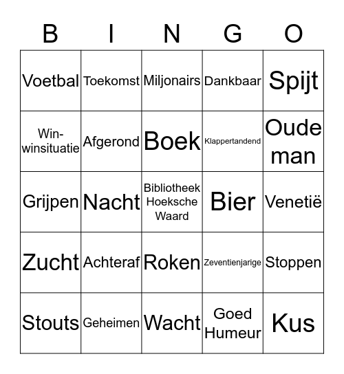 Bingo Literair diner Bingo Card