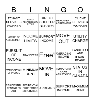 RGI Bingo Card