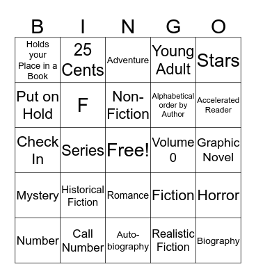 Library Bingo Card