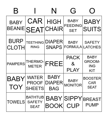 BABY BINGO Card