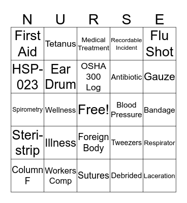 New Orleans Health & Medical Meeting Bingo Card