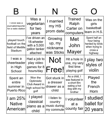 Biz Management BINGO Card