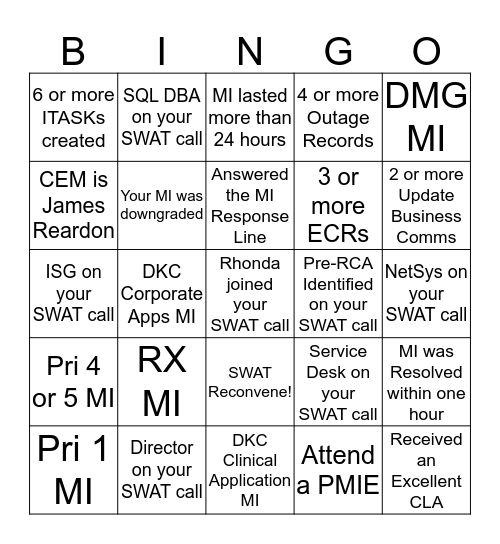 MI Bingo Card