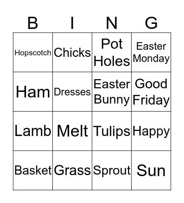 Spring Bingo Card