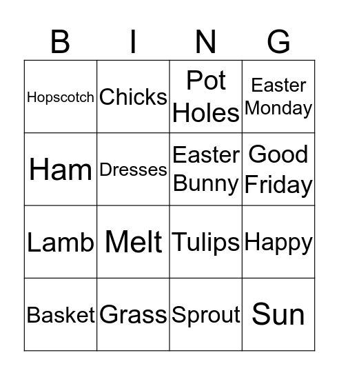 Spring Bingo Card