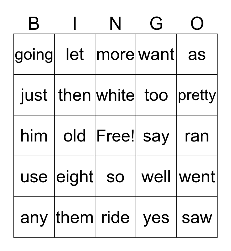 words-to-know-bingo-card