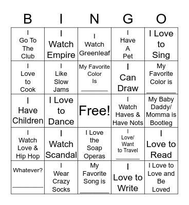 Lenora's 51st BDay Party  Bingo Card