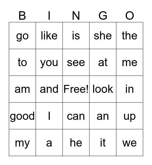 HFWs Bingo Card