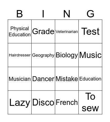 Woorden Unit 5 Bingo Card