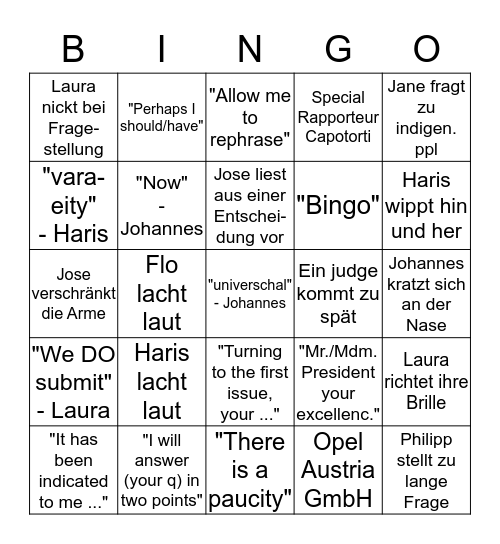 Jessup Bullshit Bingo Card