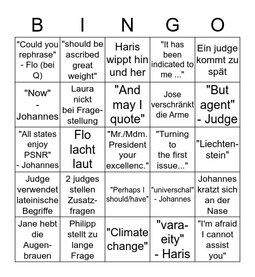 Jessup Bullshit Bingo Card