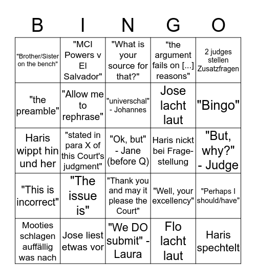 Jessup Bullshit Bingo Card