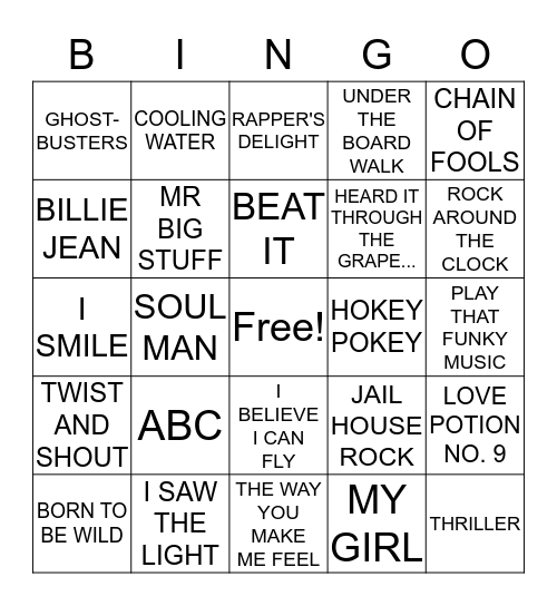 Springo  Bingo Card