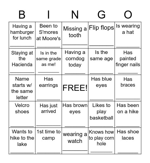 Autograph Bingo Card