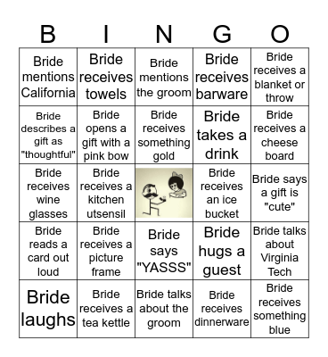 BRIDAL BINGO  Bingo Card