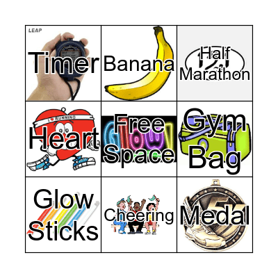 Tiny 2K Glow Run Bingo Card