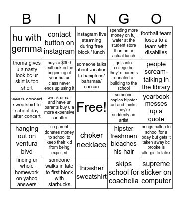 Campbell Hall Bingo Part 2 Bingo Card