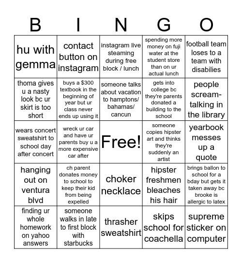 Campbell Hall Bingo Part 2 Bingo Card