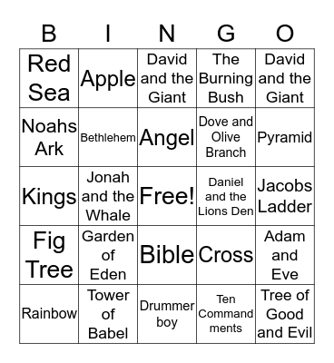 Bible Bingo Card