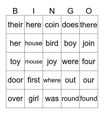 First Grade-3rd nine weeks Bingo Card