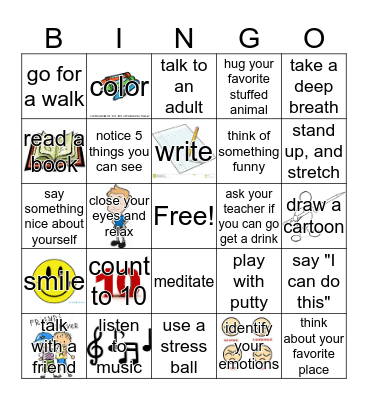 Coping Strategies! Bingo Card