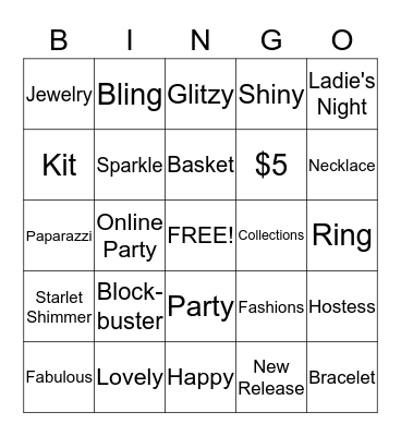 FABULOUS BLINGO Bingo Card