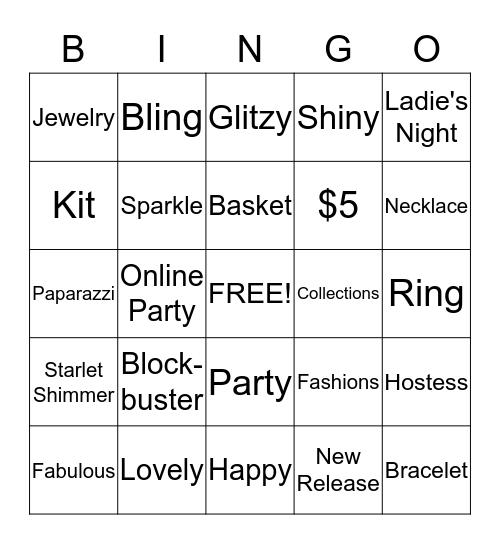 FABULOUS BLINGO Bingo Card