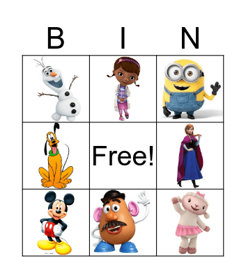 Disney bingo Card