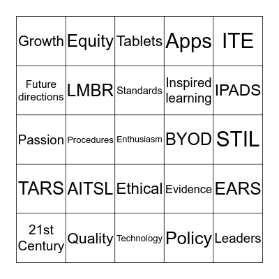 Executive Bingo Card