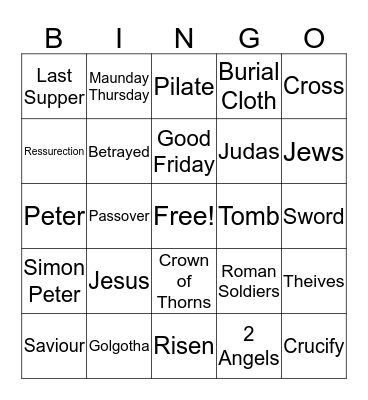 Easter Bingo Card