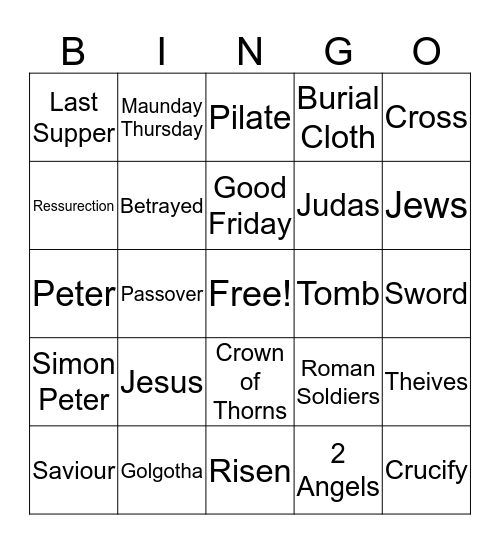 Easter Bingo Card