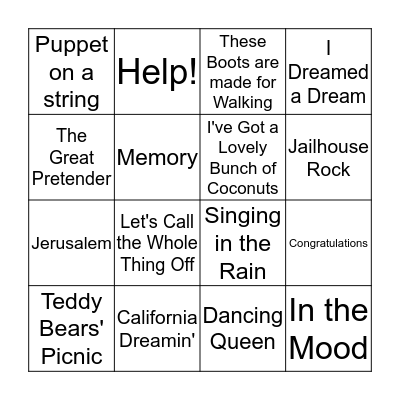 TONY'S SLIPPED DISCS Bingo Card