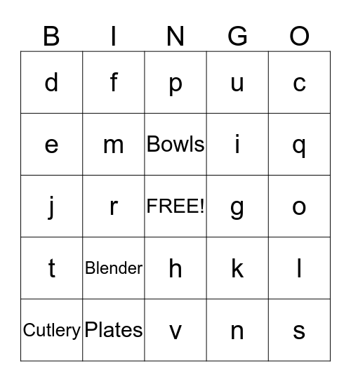 Melissa's Shower Bingo Card