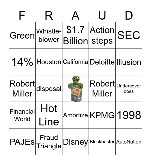 Waste Management Bingo Card