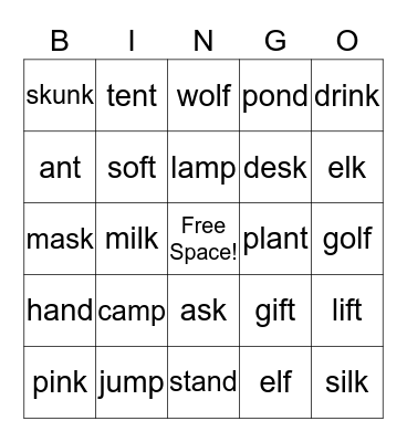 Phonics Book 2 ~ Unit 9 & 10 Bingo Card