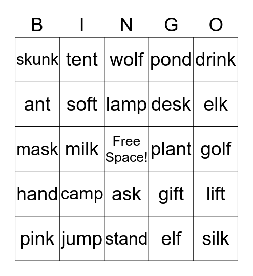 Phonics Book 2 ~ Unit 9 & 10 Bingo Card