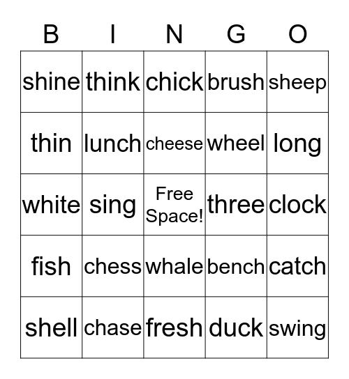Phonics Book 2 ~ Unit 11 & 12 Bingo Card