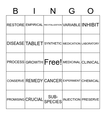 TRADITIONAL AND MODERN MEDICINE Bingo Card