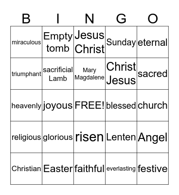 EASTER Bingo Card