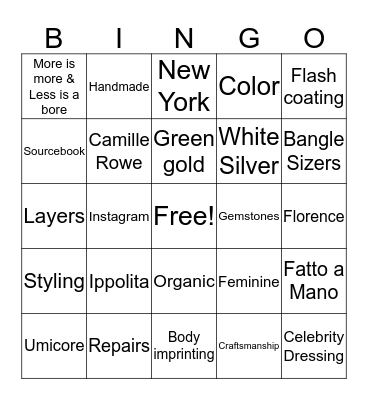 Ippolita Bingo Card