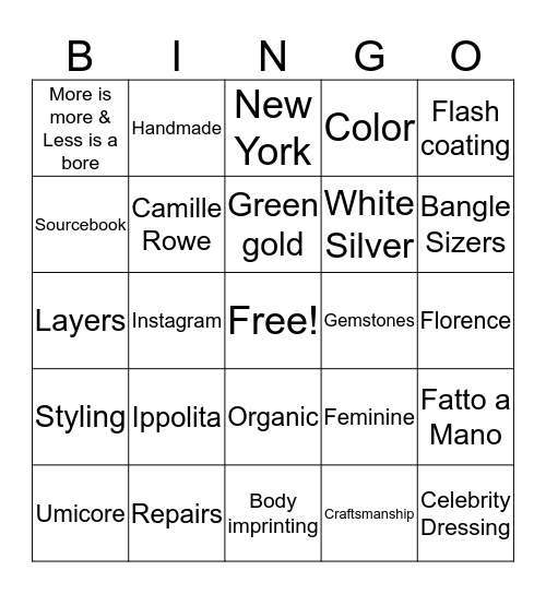 Ippolita Bingo Card