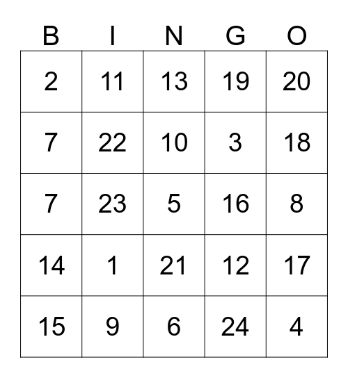 Thirty-One FUN Bingo Card