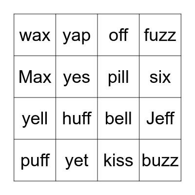 Unit 7 Bingo Card